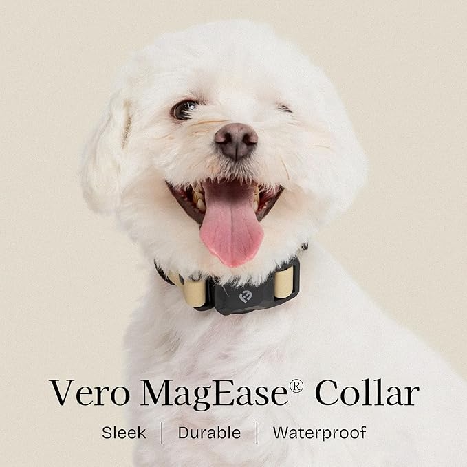 2026 New Edition, Fei & Eve PVC MagEase Dog Collar - Patented Magnetic Buckles | Fur-Safe | 450LB Escape-Proof | Adjustable Fit | Small (Champagne)