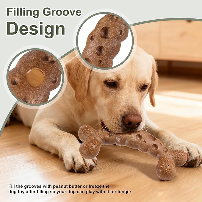 Dog Chew Toy for Aggressive Chewers Dog Bone Toys for Medium Large Dog Breed to Keep Them Busy Milk Flavored