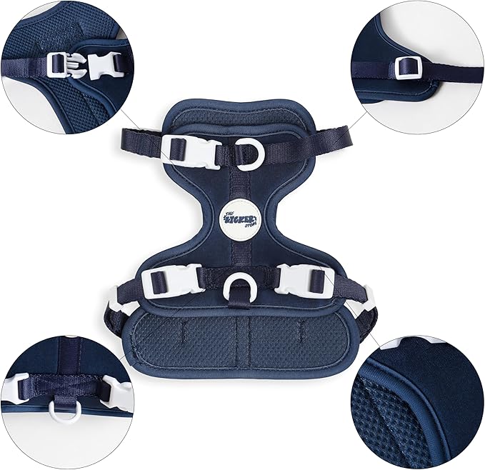 HNS1001J Arlo Small Adjustable Soft Padded No Pull Pet Harness with 3 Buckles and 3 Leash Clips, Highball