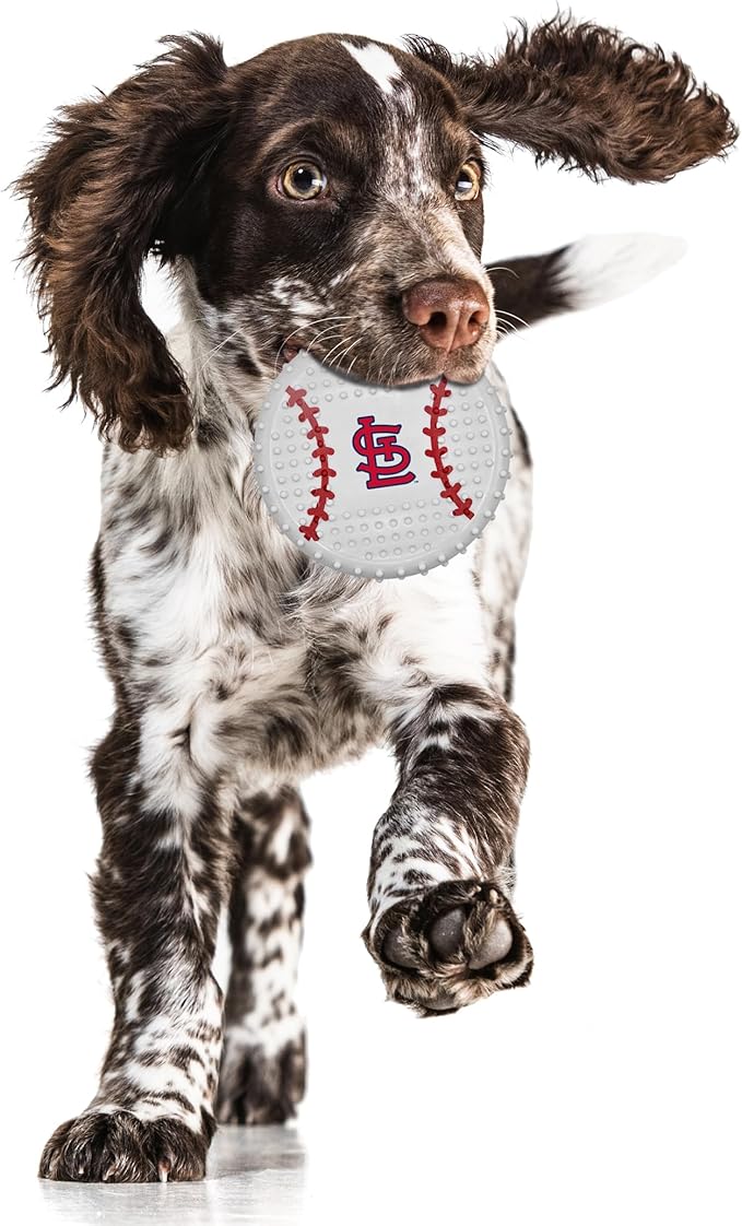 Pets First MLB St Louis Cardinals Mega-chew Hard-Nylon Bacon-Flavored Baseball Chew Toy, Indestructible Dog and Cat Chewy Toy, Tug, Fetch Toy, Sporty Fun Toy for Dogs