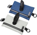 Dog Poop Bag Holder, Pet Waste Bag Dispenser Dog Treat Pouch with Zipper Oxford Cloth Portable Reusable Easy Cleanup(2Pcs, Gray/Navy Blue), Intended for Outdoor/Travel/Walking