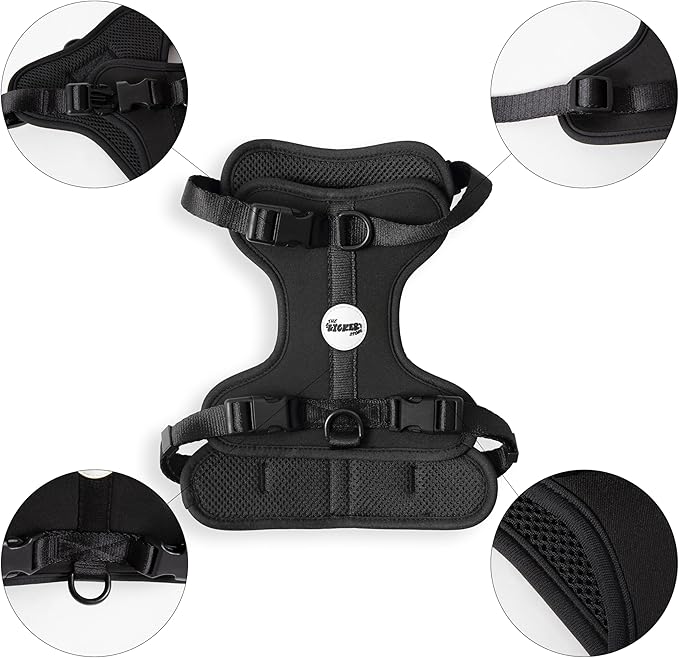 HNS1002I Arlo Medium Adjustable Soft Padded No Pull Pet Harness with 3 Buckles and 3 Leash Clips, Bitters