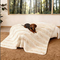 Extra Large Waterproof Pet Blanket, 60"x80", Velvet & Faux Snow Leopard Fur, All-Weather Throw for Sofa, Camping, Travel (X-Large)