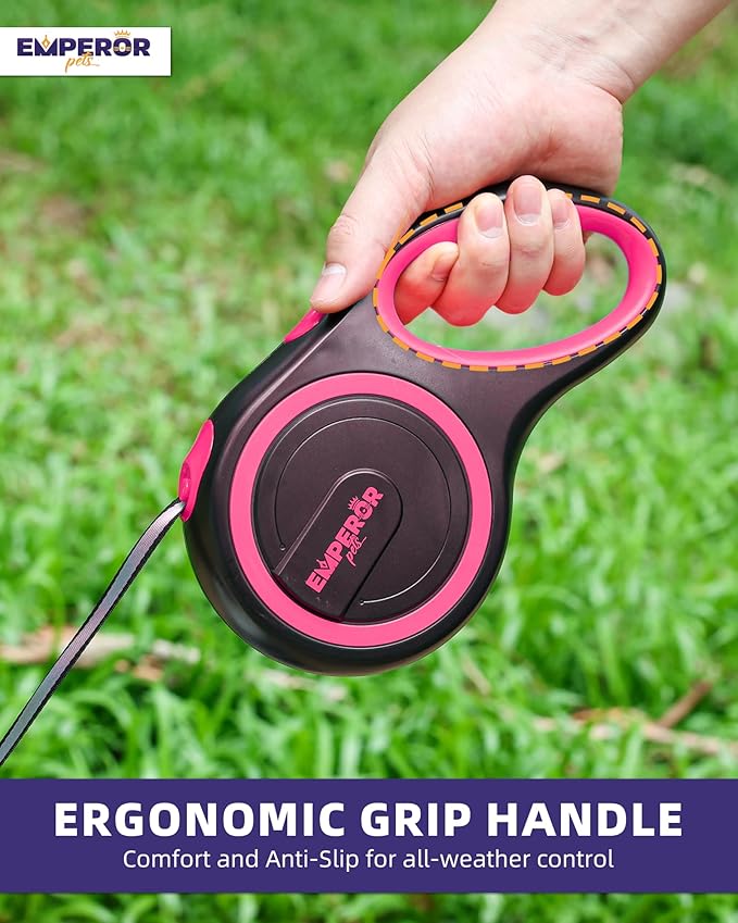 Emperor Pets 16 Feet Retractable Dog Leash Small Dogs - Up to 44lbs, Heavy Duty Leash Retractable 16 ft, Dog Leashes for Small Breed Dogs -PK16S
