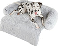 Codi Calming Dog Bed for Couch – Anti-Anxiety Sofa Protector Mat for Large Dogs, 41''x37''x6'', Machine Washable, Fluffy & Cozy with Non-Slip Bottom, Light Grey
