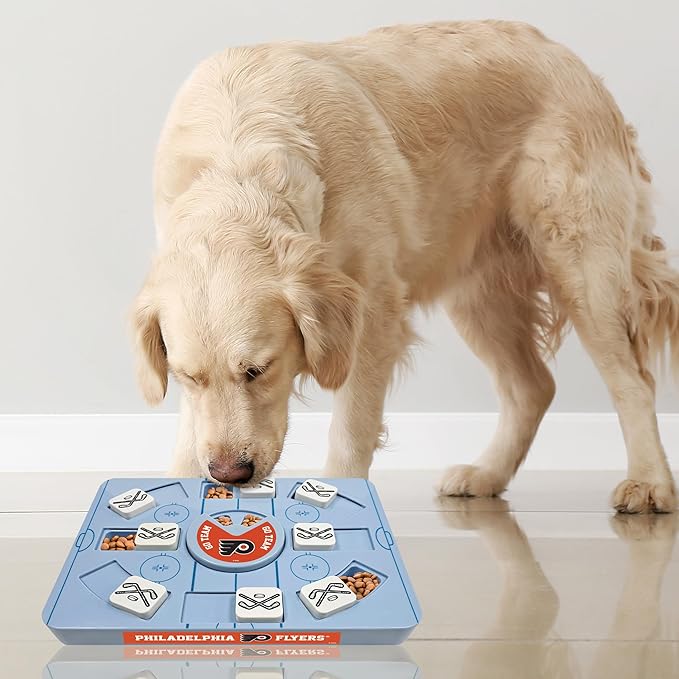 Pets First NHL Philadelphia Flyers Large Puzzle Toy, New Size, Interactive Dog Treat & Slow Feeding Toy