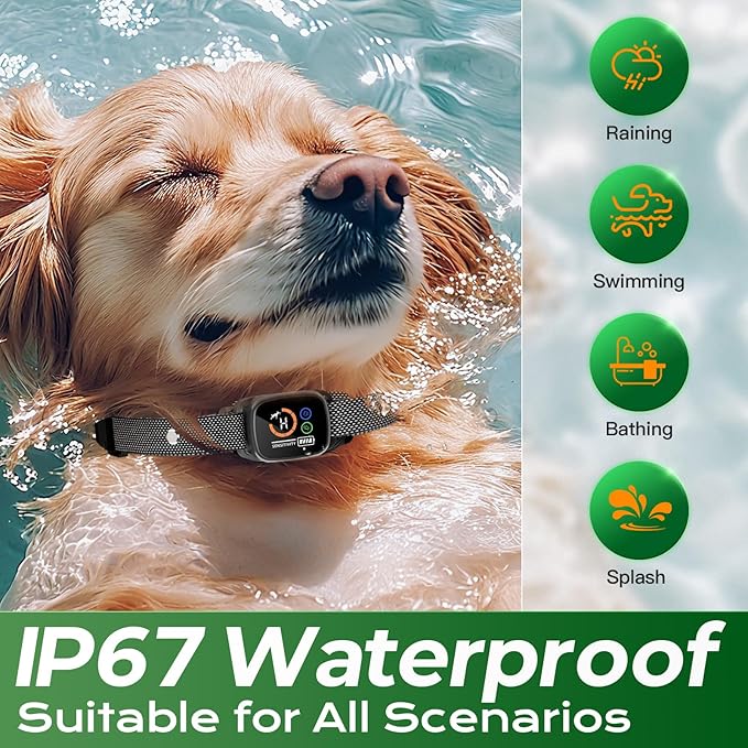 Dog Bark Collar for Large Medium Small Dogs, Smart Rechargeable Barking Collar with 5-Level Sensitivity, 3 Beep & Vibration Modes, Waterproof