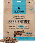 Vital Essentials Freeze Dried Dog Food, Raw Beef Soft Nibs | Complete Meal or Mixer | 98% Beef, Organs & Bone | High Protein, Low Carb, Grain Free, Dry Dog Food | 14 oz