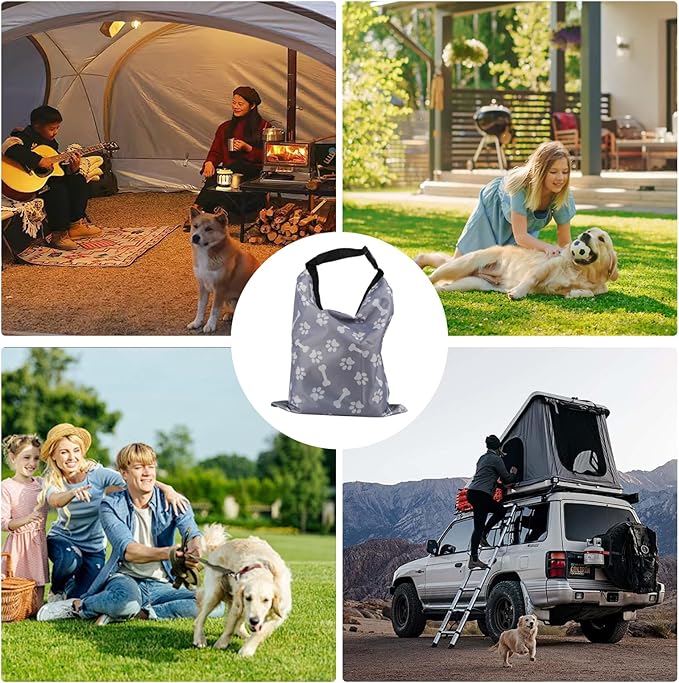 2Packs Dog Travel Bag,10 lb Dog Food Storage Container, Airtight Pet Travel Accessories, Large Capacity Dogs Food Carrier for Camping,with 1Packs Collapsible Dogs Travel Bowls,Perfect for Camping Trip