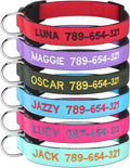 Personalized Dog Collar,Custom Pet ID Collar Embroidered with Name and Phone Number for X-Small Small Medium Large Boy Girl Dogs(Solid)