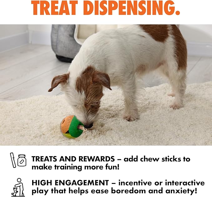 Max Fusion Made with Nike Grind, Arlee Quantum Ball Treat Dispensing Dog Toy, Treat Toy, Treat Dispensing Dog Toys, Durable for Large Dogs, Natural Rubber Chew Toy, Large, 1 Count