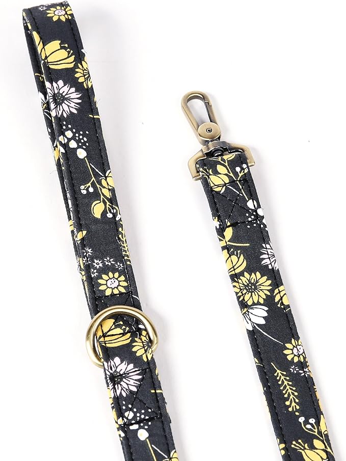 Organic Cotton Dog Leash for Small,Medium and Large Breed,Brass Hardware Pet Leash for Walking,Running and Training 6FT