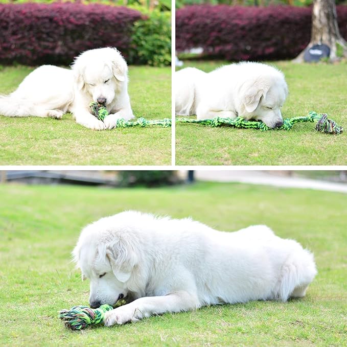 Vitscan Dog Toys for Large Dogs and Aggressive Chewers, Durable Dog Toy,5-Knot Rope Tug,Heavy Duty Chew Sturdy Cotton Knot Ropes Toy for Large Breed Dogs,Indestructible Rope for Tug-of-War Play
