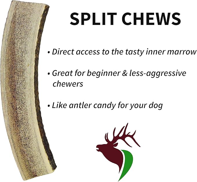 – Elk Antlers for Dogs, X Large (6-10") Split, 1 Pack, All Natural Dog Chew for X Large Dogs, Premium Naturally Shed Antler Bone for Aggressive Chewers, Sourced in The USA