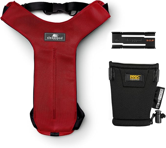 Clickit Sport Plus - Crash-Tested and Safety Certified Car Seat Belt Harness for Dogs (Medium, Strawberry Red)