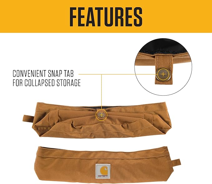 Carhartt Nylon Duck Travel Dog Bowl, Packable Dog Bowl for Food and Water, Carhartt Brown, 10 Cup Capacity