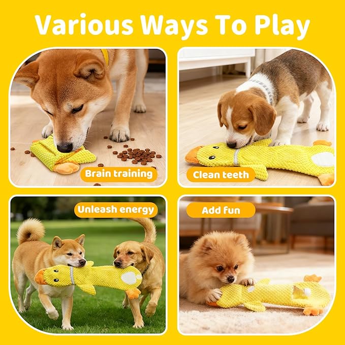 2 Pack Tough Interactive Tug of War Dog Toys for Small Dogs, Interactive Puzzle Toys,Squeaky & Crinkly, Stuffing-Free with Treat Pockets and a Water Bottle Pocket, Ideal for Puppy Small Pet Dogs