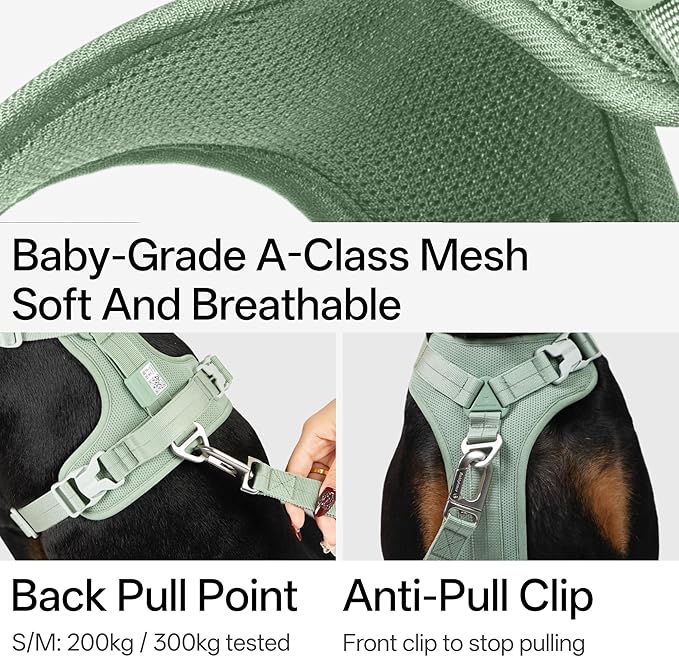 All-Weather No Pull Dog Harness Reflective Vest Harness QR Code Anti-Lost Adjustable Quick-Release Buckle Soft Padded Breathable Harness for Small Medium Dogs (Light-Burgundy, S)