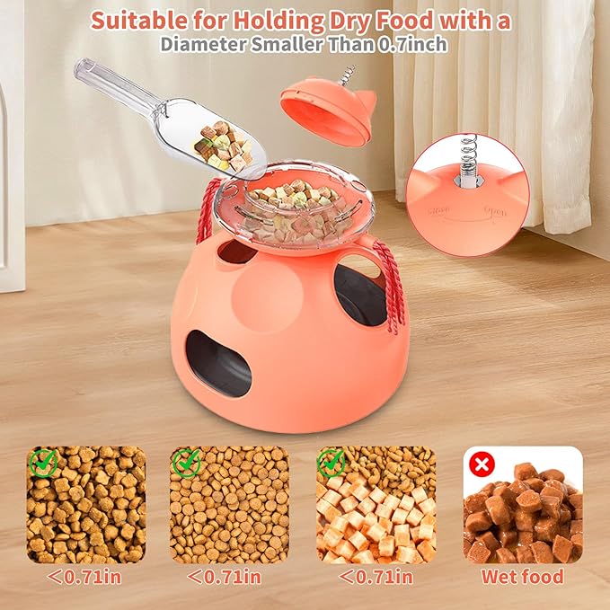 Interactive Cat Toy for Indoor Cats, 4-in-1 Modular Design with Cat Treats Puzzle Slow Feeder, Teaser Wand, Ball Maze & Spinning Ball | Kitten Enrichment Toys for Indoor