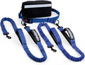 Hands Free Dog Leash for 2 Dogs – Waist Leash for Dog Walking with Dual Bungee, Reflective No Pull Design, Adjustable Belt & Pouch for Running, Hiking, Jogging