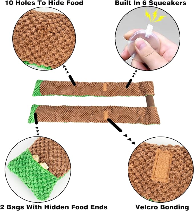 Dog Puzzle Toys,Squeak Dog Toys Stress Release Game for Boredom,Snuffle Toys Foraging Instinct Training Suitable for Small Medium Large Dogs (Dumbbell)