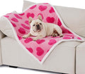 LE SURE Waterproof Puppy Blanket for Medium Dogs - Washable Double Sided Dog Blankets Valentine's Day Gift with Warm Soft Sherpa Fleece, Pet Cat Blanket for Couch Protection, Lover Hearts