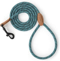 Mile High Life Small Dog Leash, Thin Rope Leash with Genuine Leather Connection and Heavy Duty Metal Clasp, Great for Small Medium Dogs(Turquoise Green, 48 Inch-1/3)