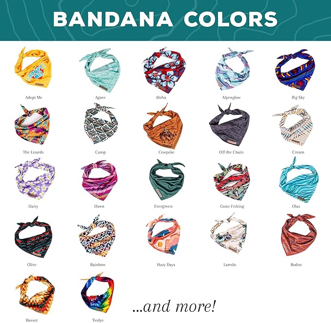 Wilderdog Dog Bandana with Lightweight Quick Drying Poly-Blend Mesh Material in The Lizards