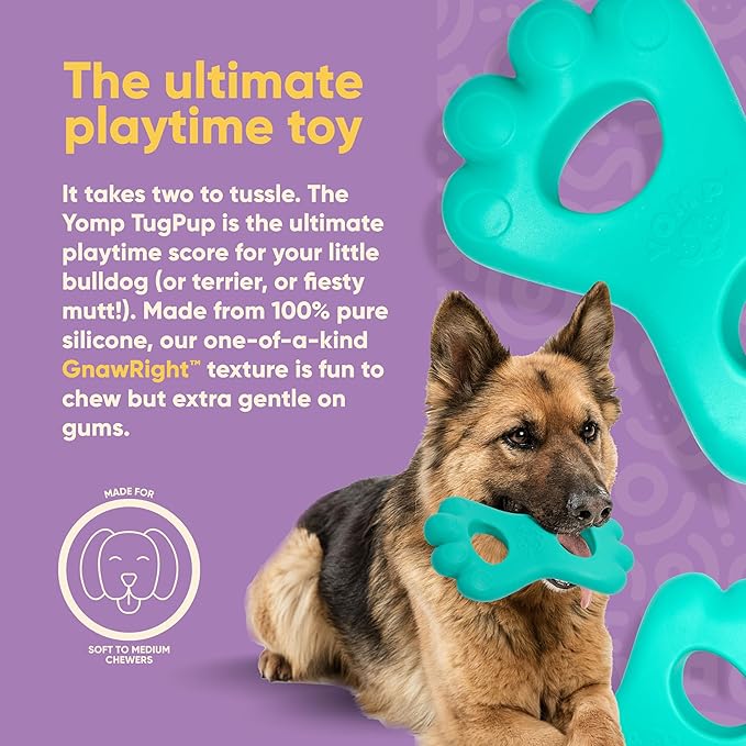 Yomp TugPup Dog Tug Toy – Interactive Pull Toy for Soft and Medium Chewers, Pet-Safe, Non-Toxic Silicone Chew Toy for Puppies and Teething Dogs
