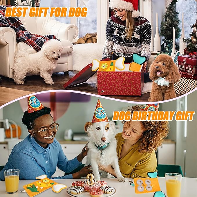 Melede Dog Puzzle Toy, Tough Plush and Nylon Fabric Puzzle Dog Toy, Stimulating Dog Toys, Dog Squeak Toys