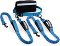 Hands Free Dog Leash for 2 Dogs – Waist Leash for Dog Walking with Dual Bungee, Reflective No Pull Design, Adjustable Belt & Pouch for Running, Hiking, Jogging