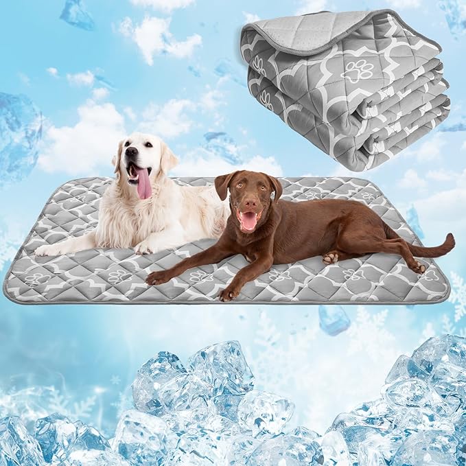 EXPAWLORER Dog Cooling Mat-28.3''*47.2'' Upgraded Extra Large Cooling Pad for Dog Dogs Cats Pets in Summer Keep Cool,Washable,Non-Slip Blanket for Grate Sofa Bed Outdoor
