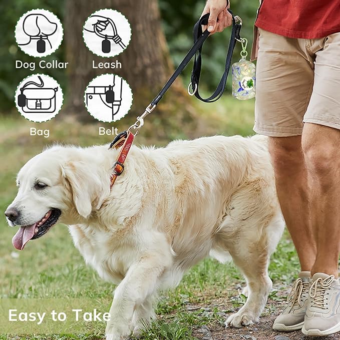 Dog Poop Bag Holder with Clip, Stylish Doggy Waste Bag Dispenser for Dog Leash, Durable Portable Poop Bag Carrier No Include Poop Bag Inside