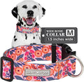 Lucky Love Dog Wide Dog Collar - Adjustable, Durable, Soft Webbing, & Comfortable 1.5 inch Wide Collar with Strong Buckle for Dogs Male and Female with Strong Buckle - Rosie, Medium