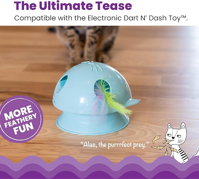 Catstages Dart N' Dash Replacement Feathers for Cat Track Toy – 10 Pack of Colorful Feathers for Interactive Play, Teasing & Mental Stimulation