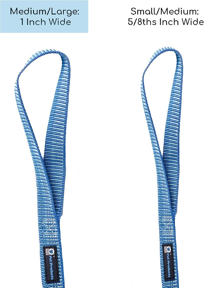 Blue-9 Reflective Dog Leash, Multi-Function 6 Foot Adjustable Lead with Traffic Loop and 3M Reflective Stitching for Obedience, Running, and Agility Training, Made in The USA, Medium/Large, Blue
