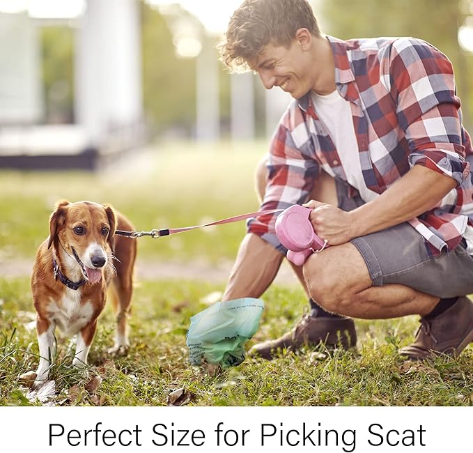 Home Compostable Dog Poop Bags with Holder, Plant-Based Dog Waste Bags, Extra Thick & Leak Proof, Unscented Flat Bags, Eco-Friendly 9 x 13 Inches, 75 Count