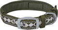 Blueberry Pet Reflective Jacquard Dog Collar with Neoprene Padding & Metal Buckle | Soft & Adjustable Safety Collar - Olive, Neck 9-12.5", for Small Breed