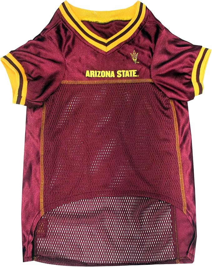Pets First NCAA College Arizona State Sun Devils Mesh Jersey for DOGS & CATS, Medium. Licensed Dog Jersey with your Favorite Football/Basketball College Team