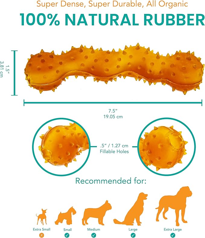 Fuzzy Puppy Dog Toys for Aggressive Chewers: All-Natural Rubber, Durable Dog Chew Toy, Fillable Interactive Dog Toys, Great Teething Toys for Puppies | Spike The Snake (FP-Toy22)