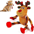 Christmas Dog Toys for Small Medium Large Dogs, Squeaky Plush Chew Toys with Squeaker & Crinkle - Tough Durable Lambchop Stuffed Animal, Puppy Stocking Stuffers (Deep Brown)