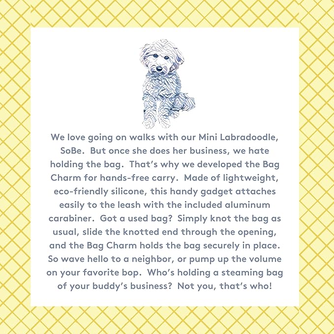 Sweet Paws Dog Poop Bag Holder Charm for Hands-Free Carry of Used Poop Bag, Durable Eco-Friendly Silicone Dog Walking Accessory with Carabiner Clip-Blush Pink