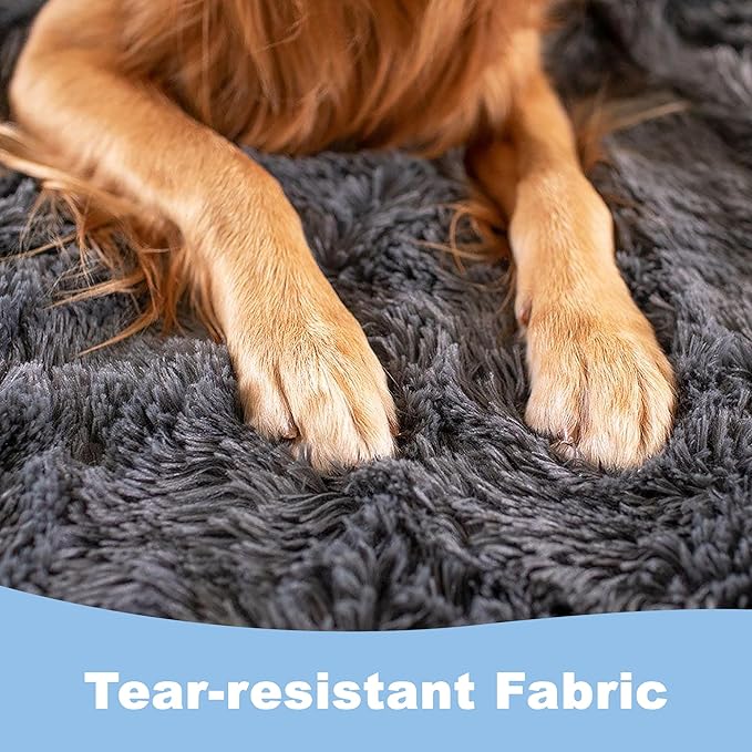 PawProof Fuzzy Pet Throw Blanket - Waterproof Blanket for Dogs & Cats - Faux Fur & Ultra-Soft Microsuede - Grey L Size (48"x76")