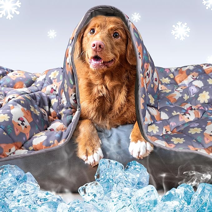 Leekalos Dog Cooling Mat - Summer Pet Cooling Pad for Cats & Dogs, Portable & Home Use