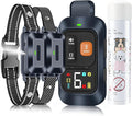 Citronella Dog Training Collar [2*Collar 1*Remote Control] 1000FT Citronella Dog Bark Collar with Remote 4 Training Modes Beep/Spray/Vibration 1-6 Levels for All Breeds