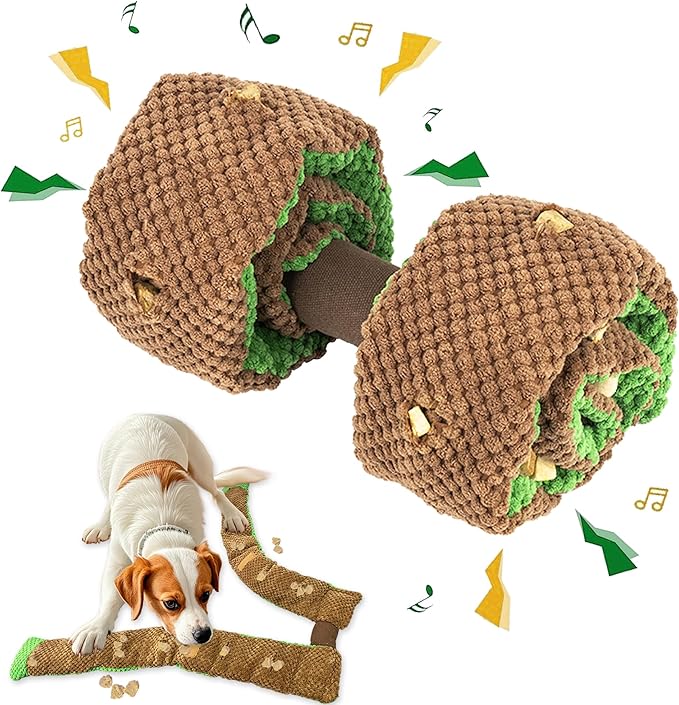 Dog Puzzle Toys,Squeak Dog Toys Stress Release Game for Boredom,Snuffle Toys Foraging Instinct Training Suitable for Small Medium Large Dogs (Dumbbell)