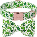Unique Style Paws St. Patrick's Dog Collar with Bow Lucky Magic Hat Cotton Puppy Collars Navigation Wedding for Small Medium Large Dogs