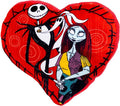 Buckle-Down Disney Squeaky Plush Dog Toy for Large, Medium & Small Dogs, The Nightmare Before Christmas Jack and Sally Heart Pose, 3.0" x 7.5"