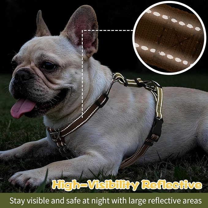 Dog Harness,Adjustable No Pull Dog Harness,Y-Shaped Design,Buckle-Neck Balance Harness with Reflective, Ideal for Dog Training Hiking, Easy Walk Harness,Durable High-Tensile Nylon Blown-L