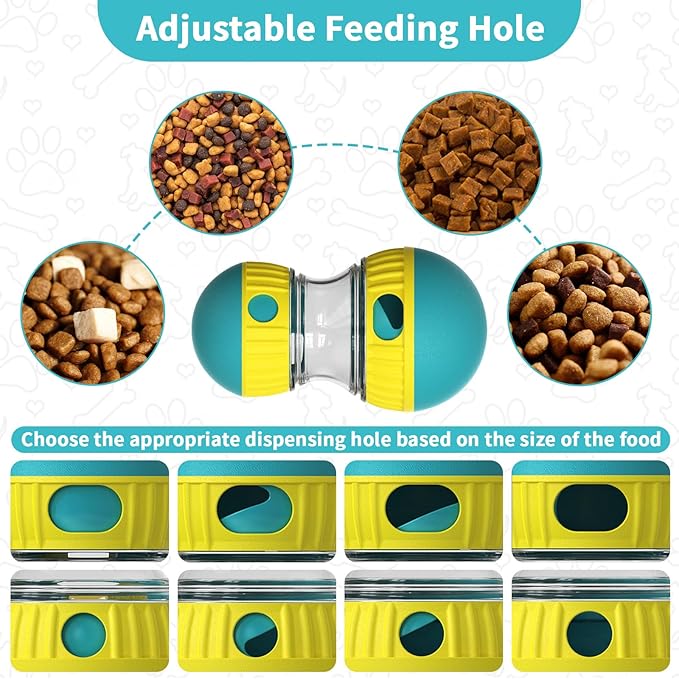 Interactive Dog Treat Dispenser and Puzzle Toys, Dog Slow Food Feeder Rolling Ball for Reducing Boredom and IQ Training Toys, Green